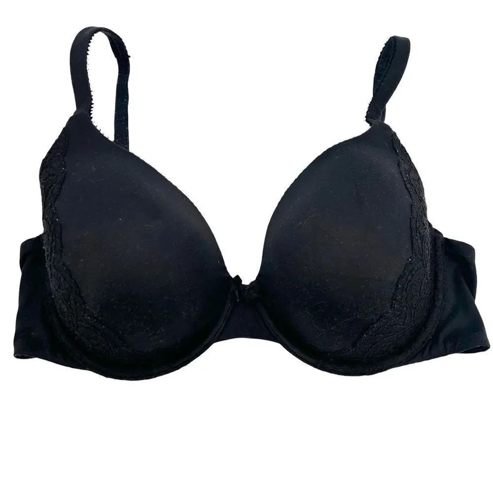 Victoria’s Secret black lined perfect coverage underwire bra size 34D